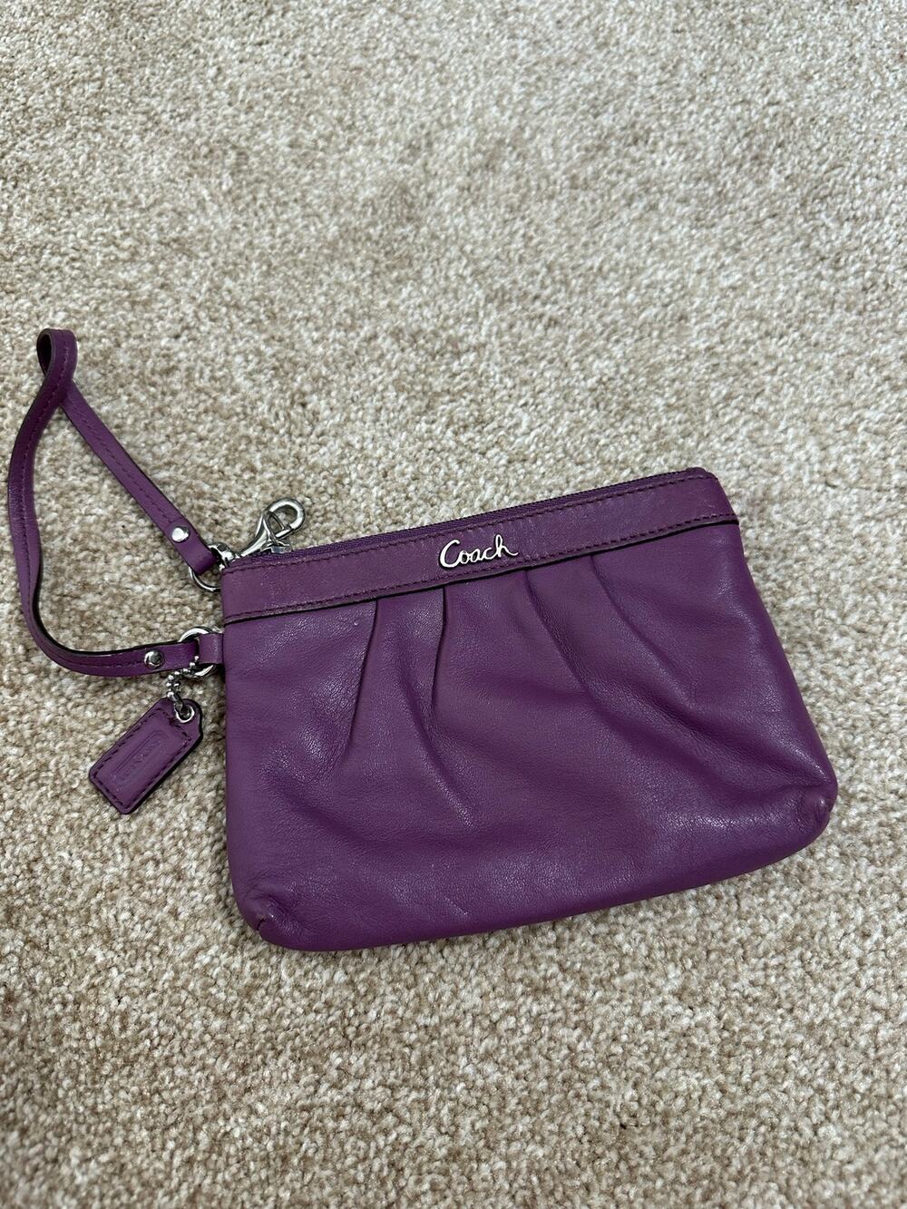 Coach Purple Leather 2010s Wristlet